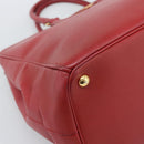 PRADA Hand Bag Safiano Leather Red Gold Auth bs36426V-14