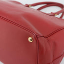 PRADA Hand Bag Safiano Leather Red Gold Auth bs36426V-15