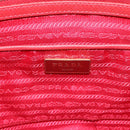 PRADA Hand Bag Safiano Leather Red Gold Auth bs36426V-10