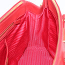 PRADA Hand Bag Safiano Leather Red Gold Auth bs36426V-18