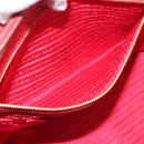 PRADA Hand Bag Safiano Leather Red Gold Auth bs36426V-21