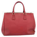 PRADA Hand Bag Safiano Leather Red Gold Auth bs36426V-2