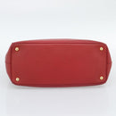 PRADA Hand Bag Safiano Leather Red Gold Auth bs36426V-5