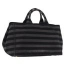 PRADA Canapa GM Tote Bag Canvas Black Gold Auth bs36427-1