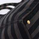 PRADA Canapa GM Tote Bag Canvas Black Gold Auth bs36427-11