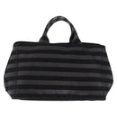 PRADA Canapa GM Tote Bag Canvas Black Gold Auth bs36427-2