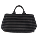 PRADA Canapa GM Tote Bag Canvas Black Gold Auth bs36427-3
