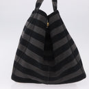 PRADA Canapa GM Tote Bag Canvas Black Gold Auth bs36427-4