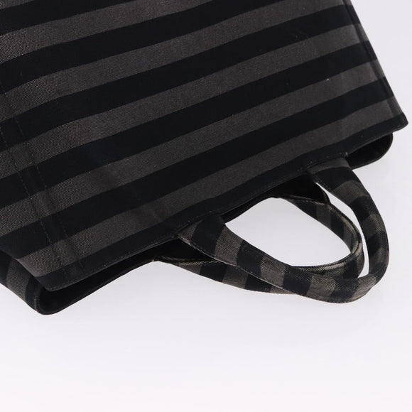 PRADA Canapa GM Tote Bag Canvas Black Gold Auth bs36427