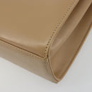 GIVENCHY Hand Bag Leather Beige Gold Auth bs36429-15