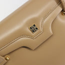 GIVENCHY Hand Bag Leather Beige Gold Auth bs36429-17