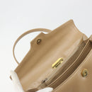 GIVENCHY Hand Bag Leather Beige Gold Auth bs36429-10
