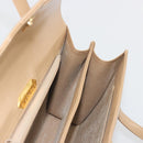 GIVENCHY Hand Bag Leather Beige Gold Auth bs36429-18