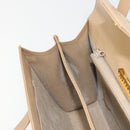 GIVENCHY Hand Bag Leather Beige Gold Auth bs36429-19