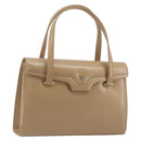 GIVENCHY Hand Bag Leather Beige Gold Auth bs36429-1