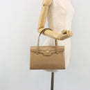 GIVENCHY Hand Bag Leather Beige Gold Auth bs36429-22