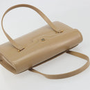 GIVENCHY Hand Bag Leather Beige Gold Auth bs36429-6