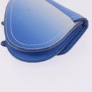 Christian Dior Saddle Pouch Leather Blue Silver Auth bs36430V-17