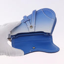 Christian Dior Saddle Pouch Leather Blue Silver Auth bs36430V-9
