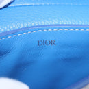 Christian Dior Saddle Pouch Leather Blue Silver Auth bs36430V-18