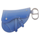 Christian Dior Saddle Pouch Leather Blue Silver Auth bs36430V-13