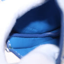 Christian Dior Saddle Pouch Leather Blue Silver Auth bs36430V-21