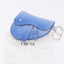 Christian Dior Saddle Pouch Leather Blue Silver Auth bs36430V-12