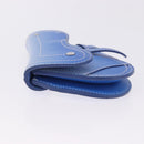 Christian Dior Saddle Pouch Leather Blue Silver Auth bs36430V-4