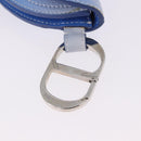 Christian Dior Saddle Pouch Leather Blue Silver Auth bs36430V-8