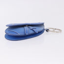 Christian Dior Saddle Pouch Leather Blue Silver Auth bs36430V-6