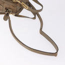 Chloe Mercy Shoulder Bag Leather 2way Beige Gold Auth bs36433-10