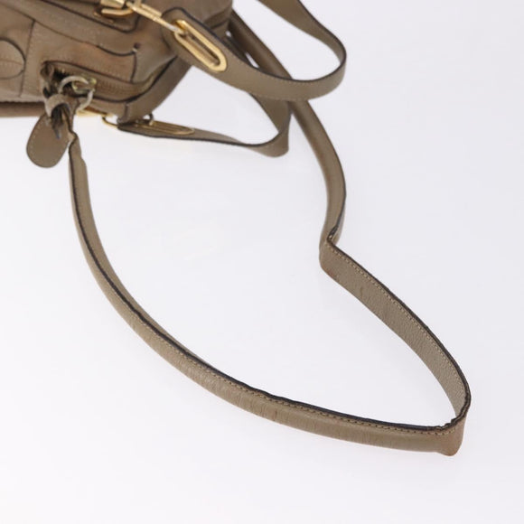 Chloe Mercy Shoulder Bag Leather 2way Beige Gold Auth bs36433