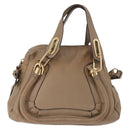 Chloe Mercy Shoulder Bag Leather 2way Beige Gold Auth bs36433-2