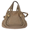 Chloe Mercy Shoulder Bag Leather 2way Beige Gold Auth bs36433-3