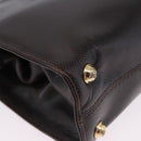 BOTTEGA VENETA Hand Bag Leather Dark Brown Gold Auth bs36434-15