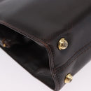 BOTTEGA VENETA Hand Bag Leather Dark Brown Gold Auth bs36434-17