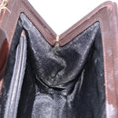 BOTTEGA VENETA Hand Bag Leather Dark Brown Gold Auth bs36434-18