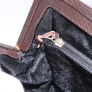 BOTTEGA VENETA Hand Bag Leather Dark Brown Gold Auth bs36434-20