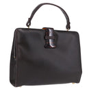 BOTTEGA VENETA Hand Bag Leather Dark Brown Gold Auth bs36434-1