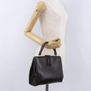 BOTTEGA VENETA Hand Bag Leather Dark Brown Gold Auth bs36434-23