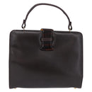BOTTEGA VENETA Hand Bag Leather Dark Brown Gold Auth bs36434-13