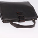 BOTTEGA VENETA Hand Bag Leather Dark Brown Gold Auth bs36434-6