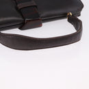 BOTTEGA VENETA Hand Bag Leather Dark Brown Gold Auth bs36434-7