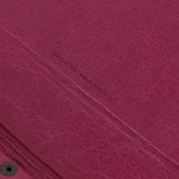 BALENCIAGA iPad Case Leather Pink Auth bs36435