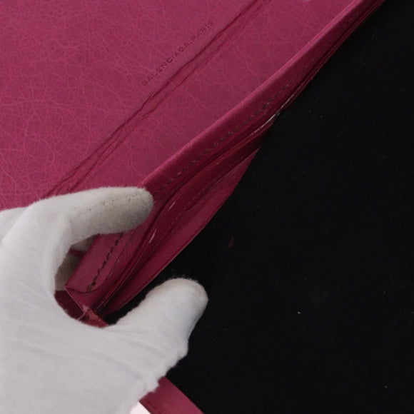 BALENCIAGA iPad Case Leather Pink Auth bs36435