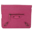 BALENCIAGA iPad Case Leather Pink Auth bs36435-13