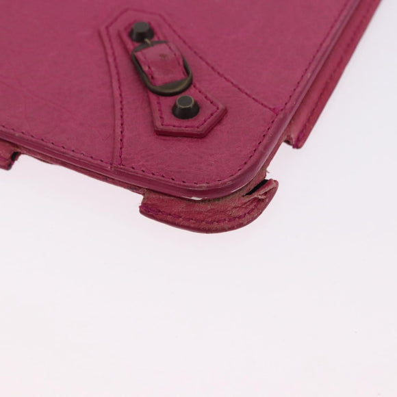 BALENCIAGA iPad Case Leather Pink Auth bs36435