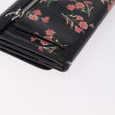 PRADA Long Wallet Safiano Leather Black Silver Auth bs36436-15