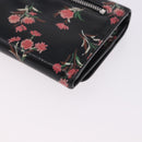 PRADA Long Wallet Safiano Leather Black Silver Auth bs36436-16