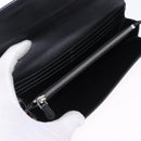 PRADA Long Wallet Safiano Leather Black Silver Auth bs36436-9